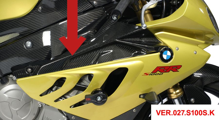 BMW S1000RR (2009-2018) Carbon-Plakettenträger (oberes Teil des Verkleidungs-Seitenteils)