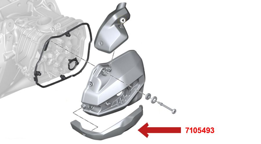 BMW R1300RT Zündkerzenabdeckung