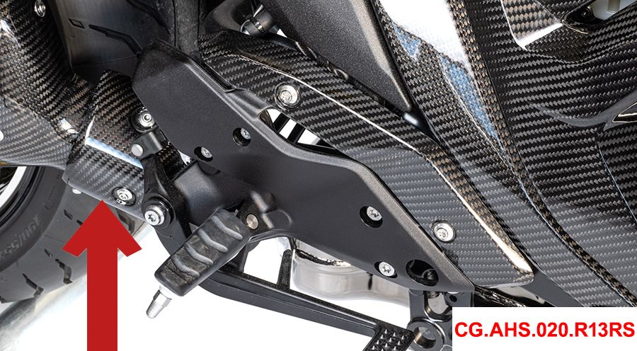 BMW R1300R Carbon Auspuffhitzeschutz unten