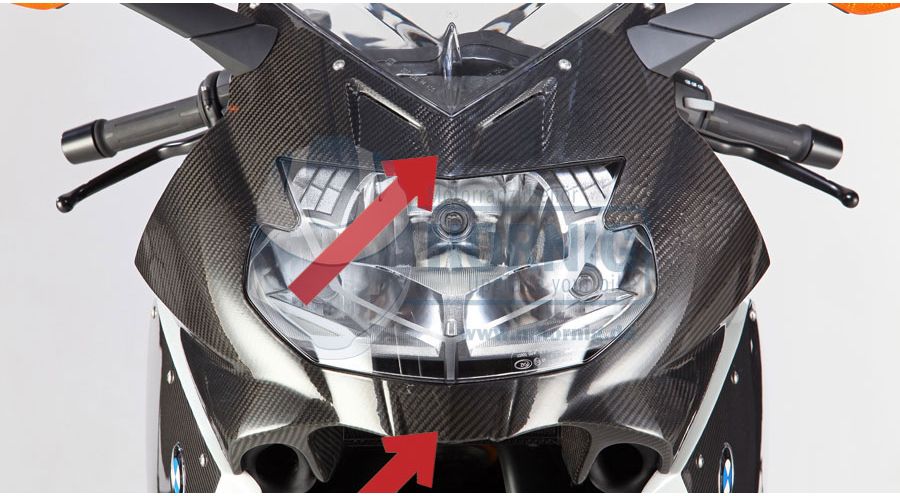 BMW K1300S Carbon Verkleidungsabdeckungen am Licht