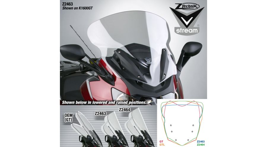 BMW K1600GT & K1600GTL Windschild VStream